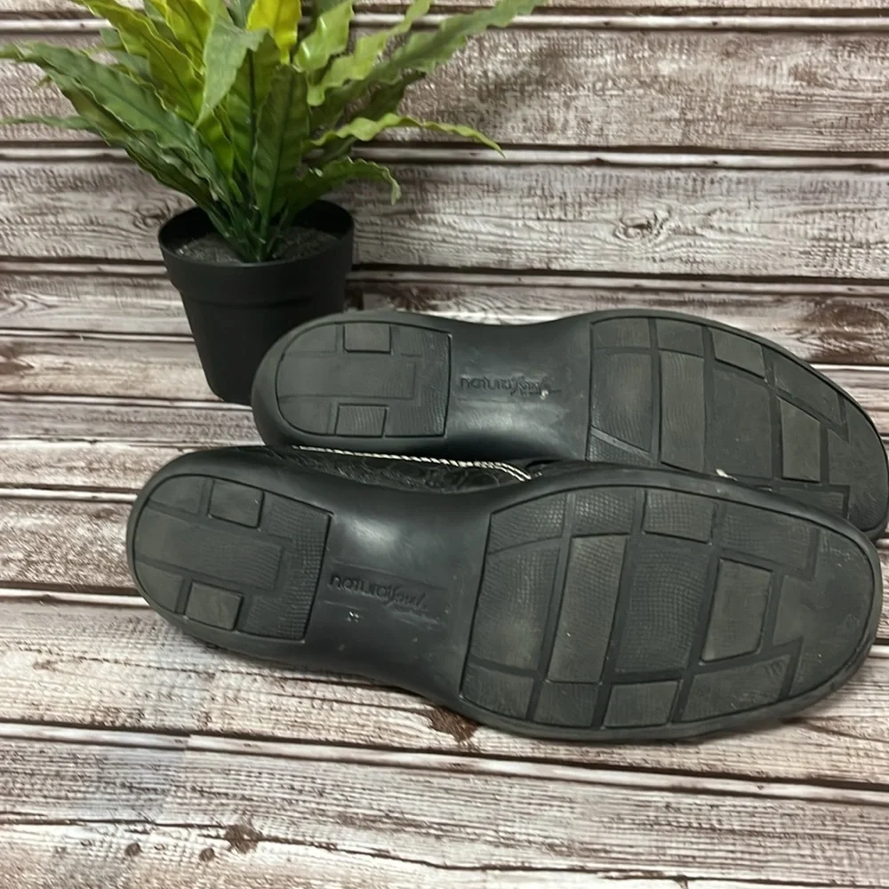 Natural Soul Black Crocodile Pattern Loafers Size 7